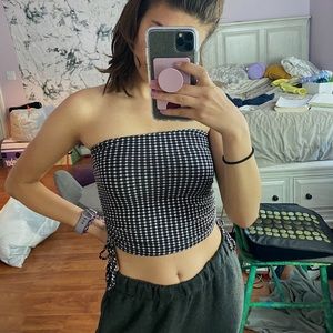 pacsun (LA HEARTS) black/white checkered tube top